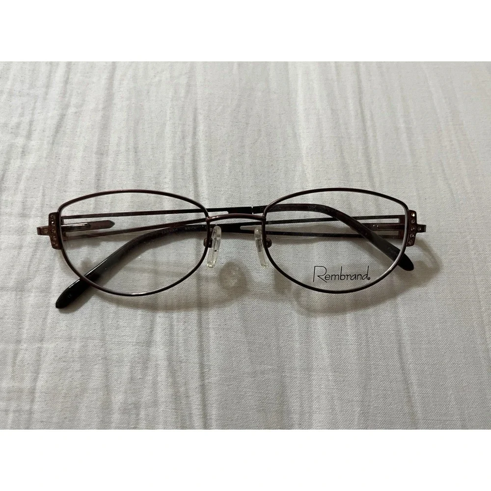 Rembrand Womens American Eyeglasses Farrah 50-18-135 Brick Red Polish